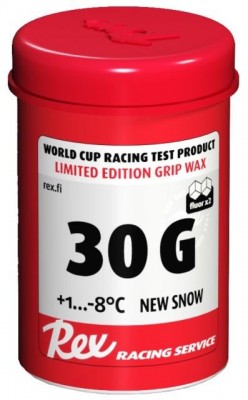 мазь REX 30G Fluor Grip Wax для нового снега  +1°/ -8°С. 45г