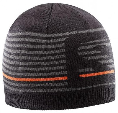шапка SALOMON FLATSPIN SHORT BEANIE 402856  двухсторон. черн/сер.лого принт