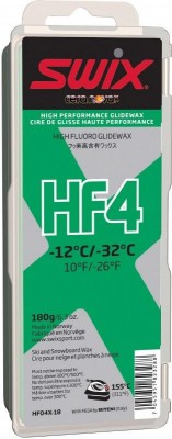 парафин HF SWIX HF04-180 высокофтор. зел. -10°/-32°C 180г
