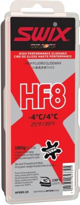 парафин HF SWIX HF08X-180 высокофтор. красн. +4°/-4°C 180г