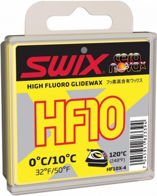 парафин HF SWIX HF10X-4 высокофтор. желт. +10°/0°C 40г